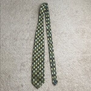 Checkered Green and Black Men's Tie